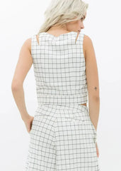 Women's Sleeveless Slit Blouse In Jaquard | Femstylo - Femstylo