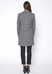 Women's Notch Collar Longline Jacket In Paprika - Femstylo