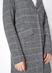 Women's Notch Collar Longline Jacket In Paprika - Femstylo