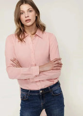 Women's Belted Hi-lo Blouse In Peach Apricot | Femstylo - Femstylo