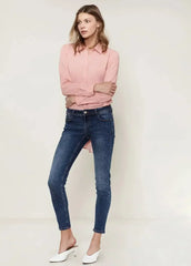 Women's Belted Hi-lo Blouse In Peach Apricot | Femstylo - Femstylo