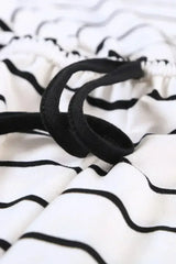 Whit Black Striped Sleeveless Lounging Romper - Femstylo