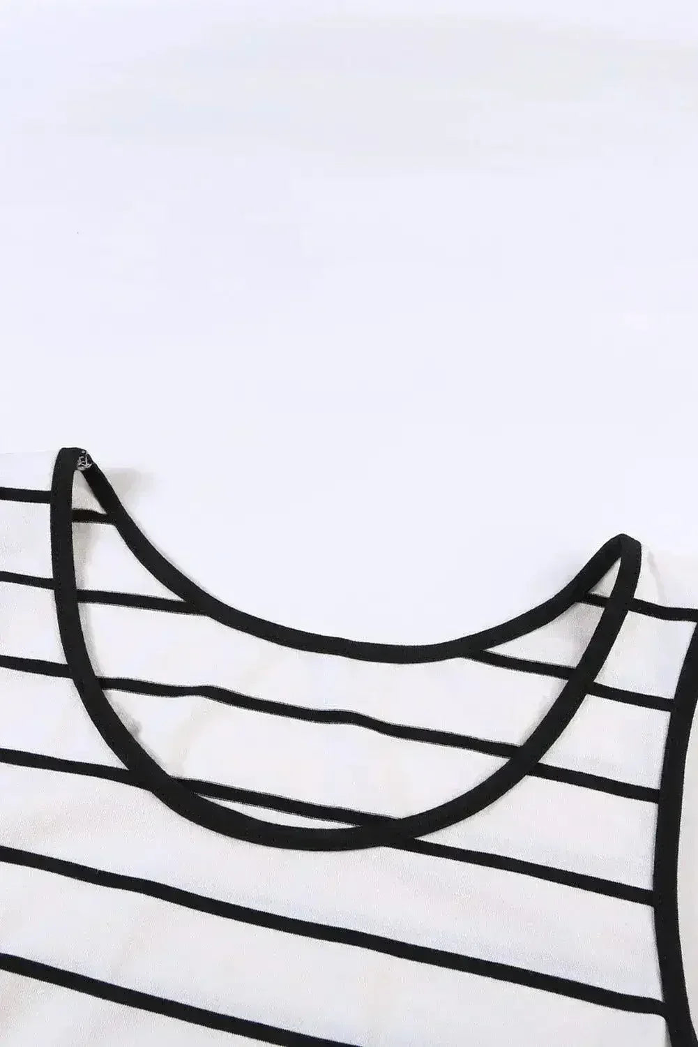 Whit Black Striped Sleeveless Lounging Romper - Femstylo