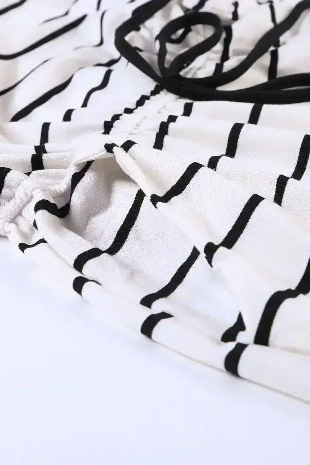 Whit Black Striped Sleeveless Lounging Romper - Femstylo