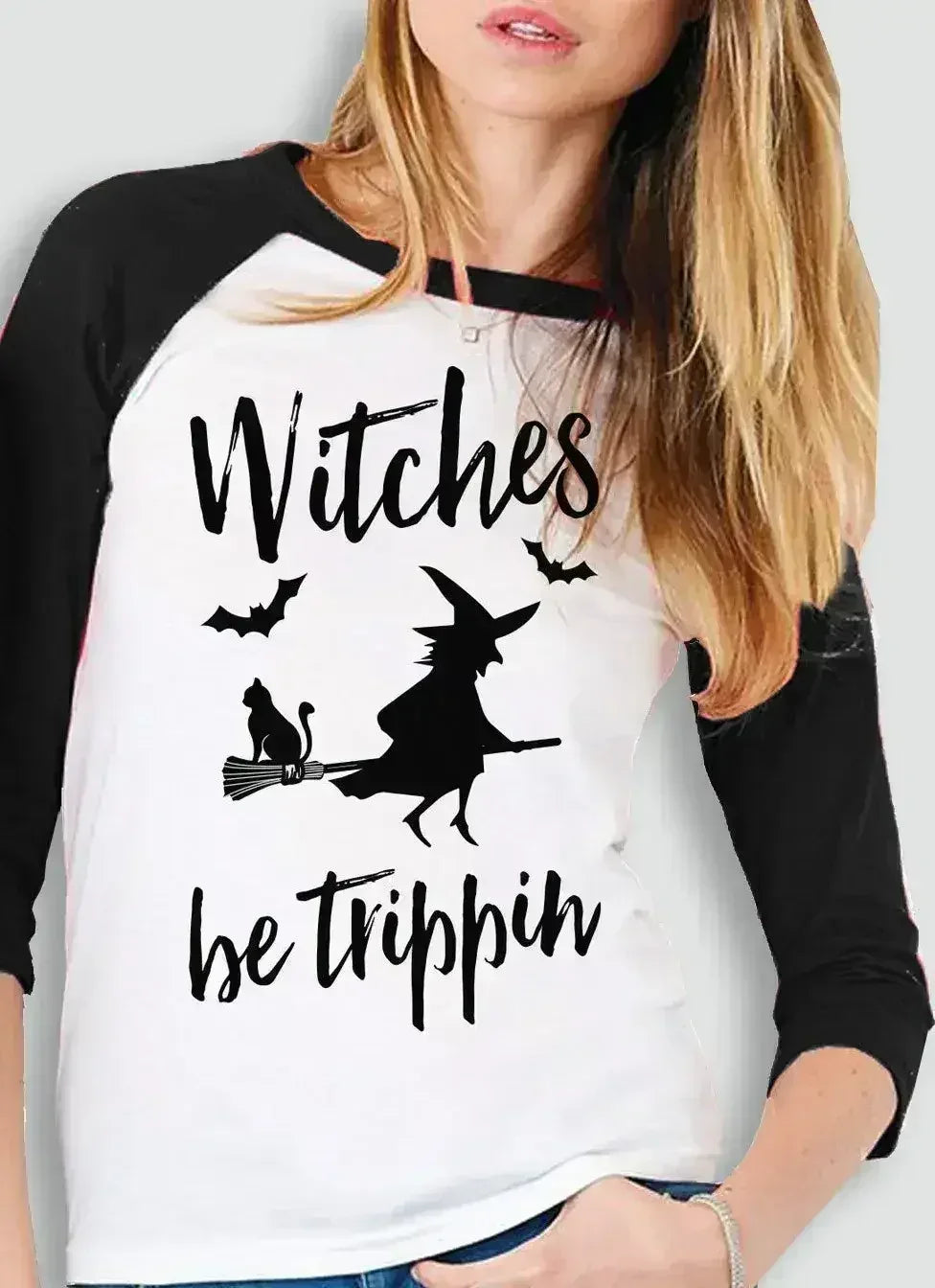 Witches Be Trippin Halloween Baseball Tee - Femstylo