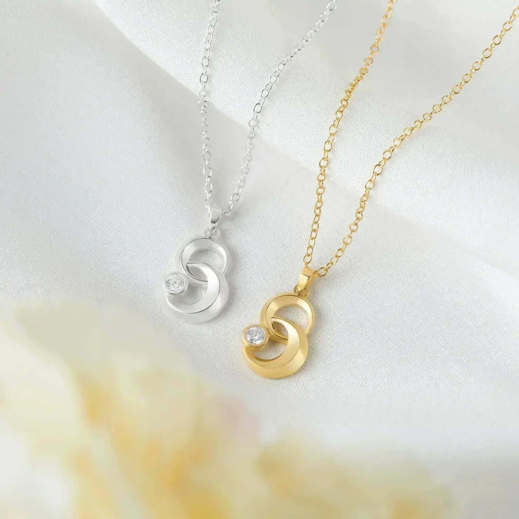 Moon & Star Linked Necklace, White Stone Moon Necklace, Gold Necklace - Femstylo