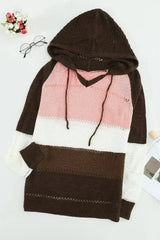 Women's Brown Beach Bonfire Knitted Hoodie - Femstylo