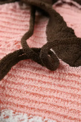 Women's Brown Beach Bonfire Knitted Hoodie - Femstylo