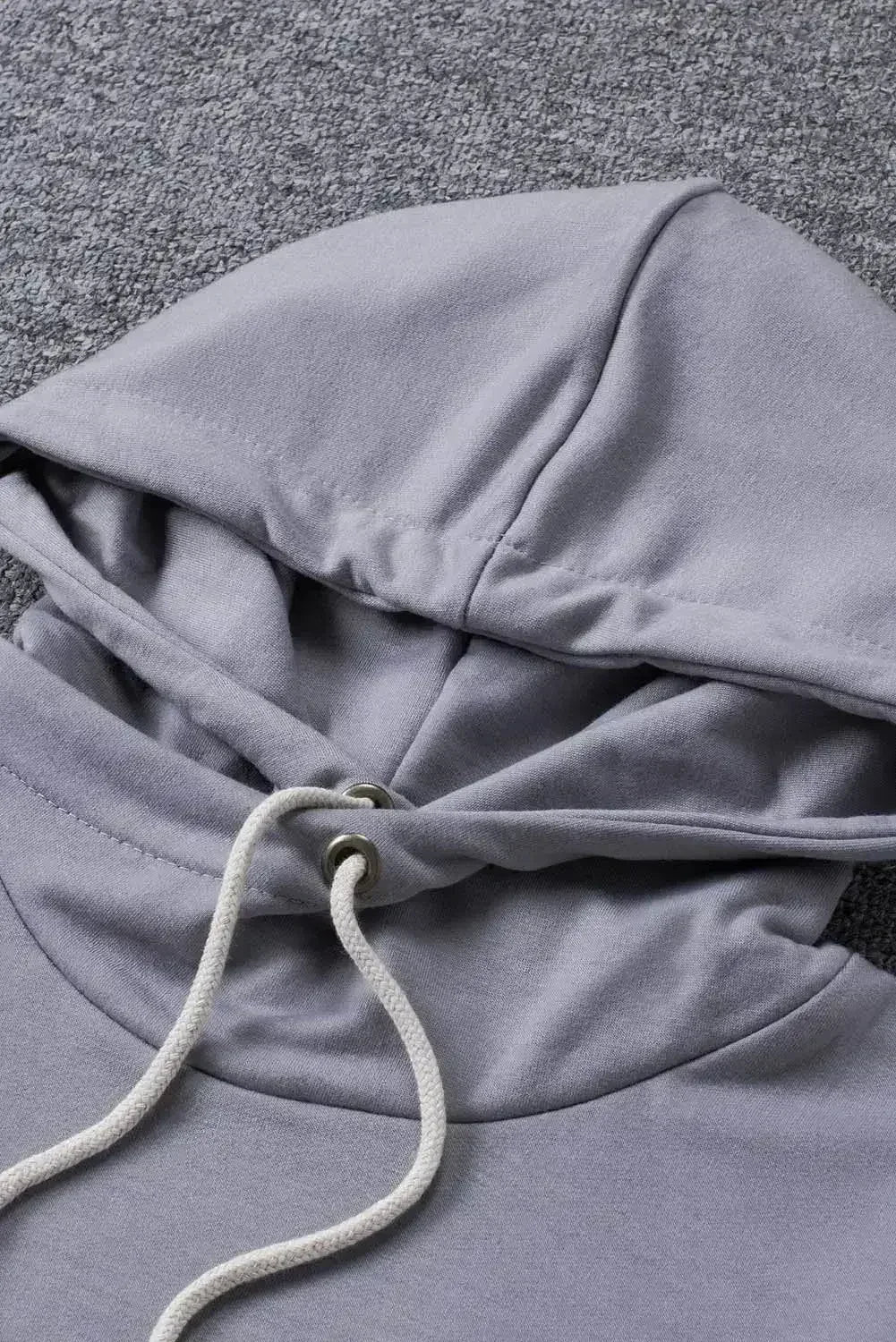 Women's Gray Floral Splicing Cowl Neck Hoodie - Femstylo