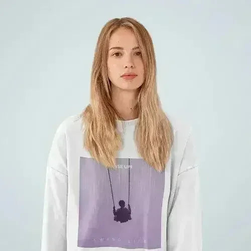 Purple Logo Sweatshirt - Soft Loose Fit Women's Top | Femstylo - Femstylo