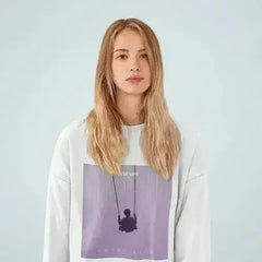 Purple Logo Sweatshirt - Soft Loose Fit Women's Top | Femstylo - Femstylo