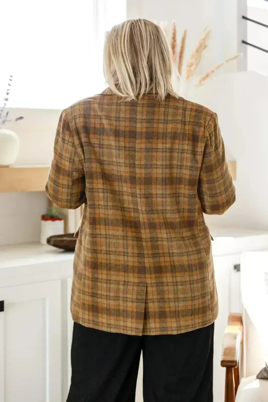 World Class Plaid Blazer - Femstylo