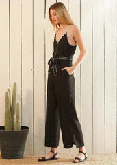 Women's Multi-color Binding Jumpsuit in Black - Femstylo