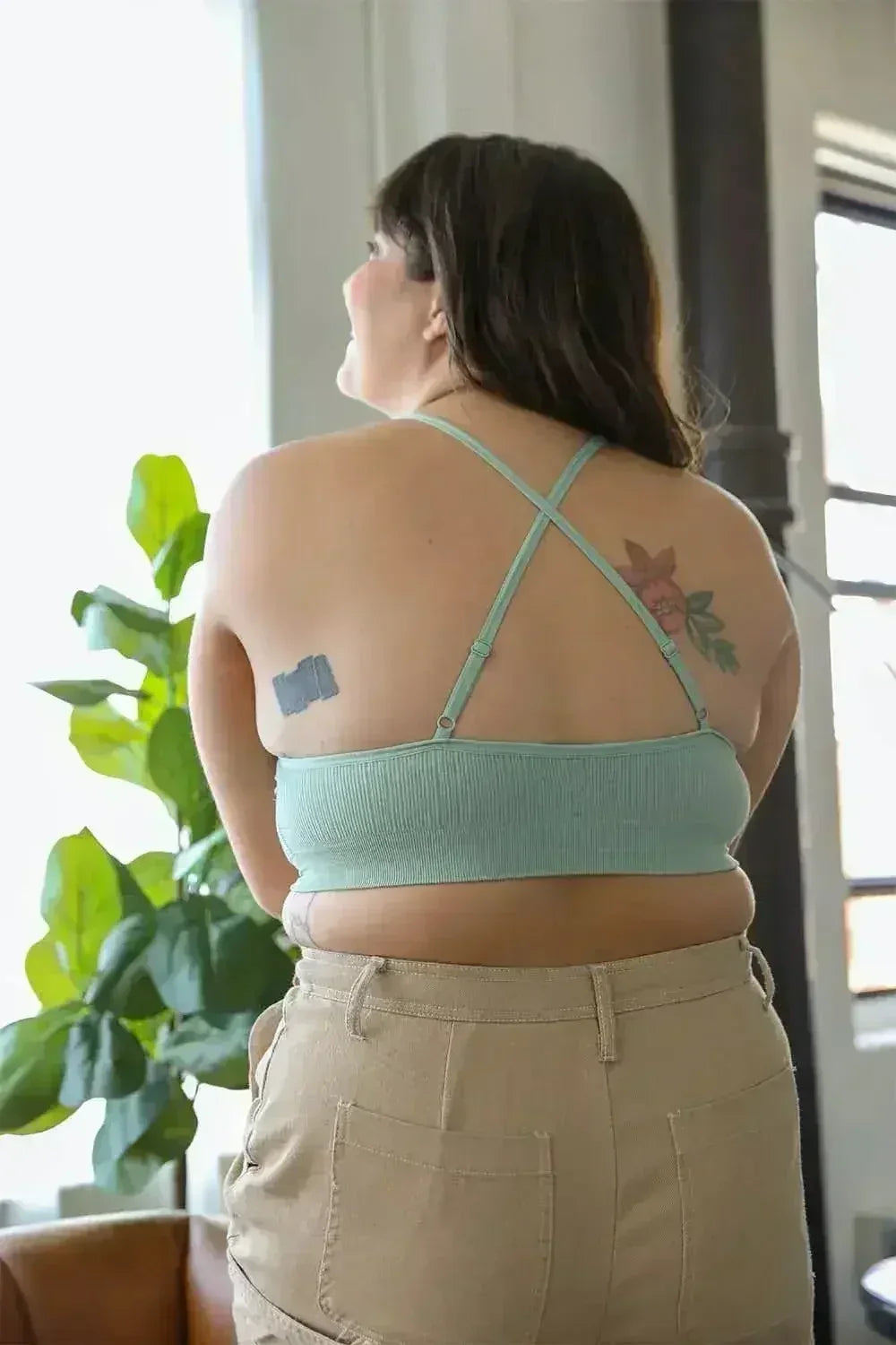 Crochet Lace High Neck Bralette – Halter Style with Cross-Back - Femstylo