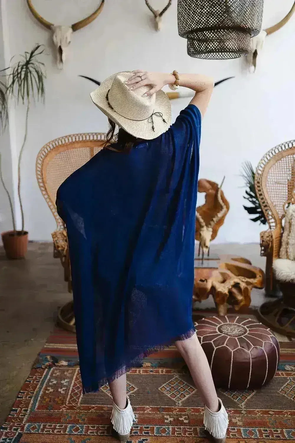 Boho Western Bead Chain Paper Hat - Summer Vacation Style | Femstylo - Femstylo