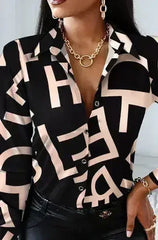Black color Jazz Letter Print Blouse | Femstylo - Femstylo