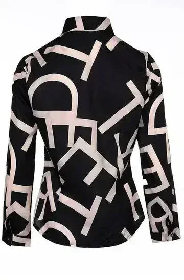Black color Jazz Letter Print Blouse | Femstylo - Femstylo