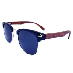 Real Walnut Wood Club Style Sunglasses With Bamboo Case, Polarized - Femstylo