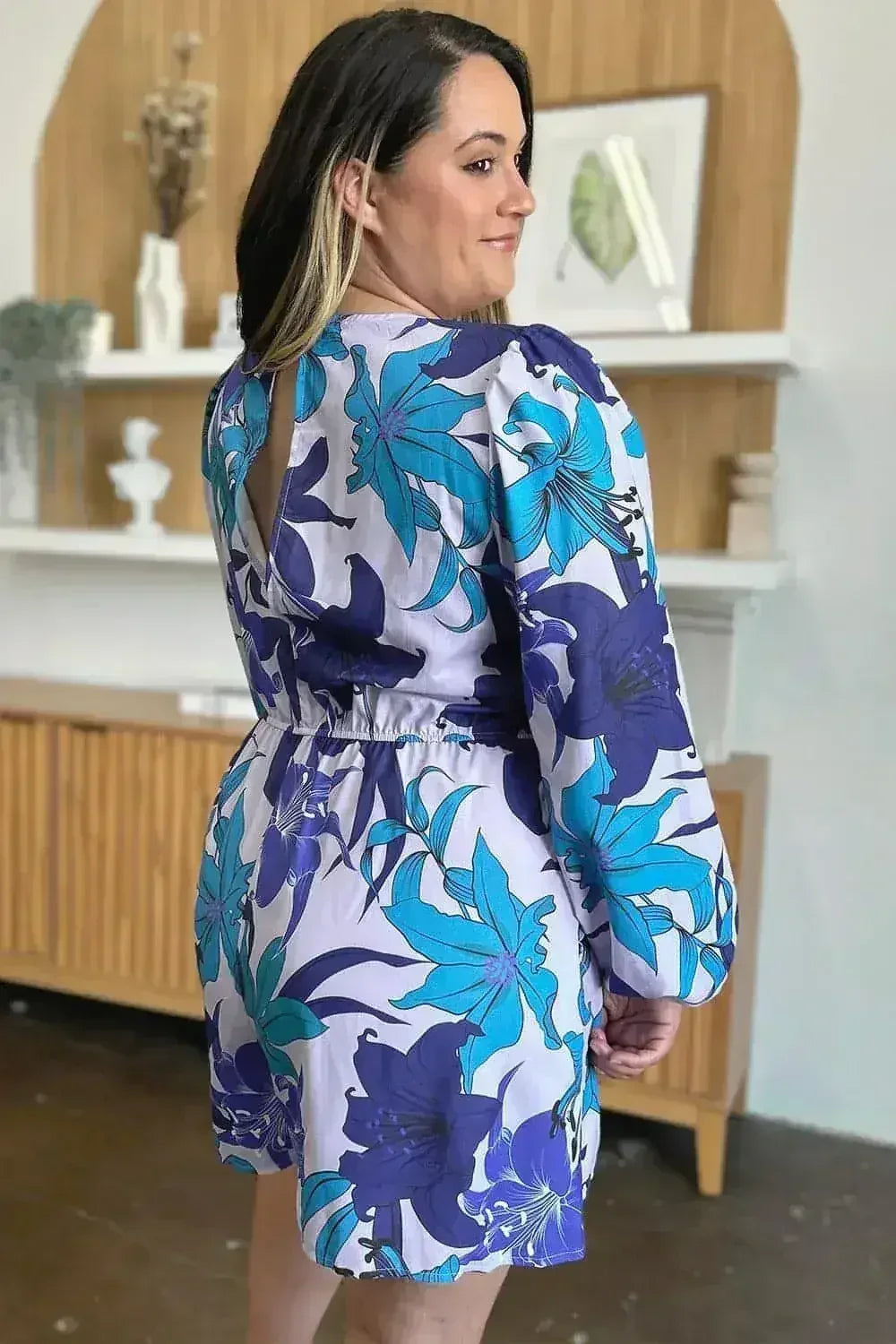 Floral Long Sleeve Romper with Pockets - S-3XL | Femstylo - Femstylo