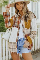 Plaid Pocket Shirt Jacket - Femstylo