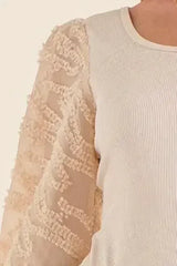 And The Why Textured Puff Sleeve Bodysuit - Femstylo