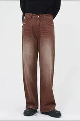 Wide Straight Jeans with Pockets - Femstylo