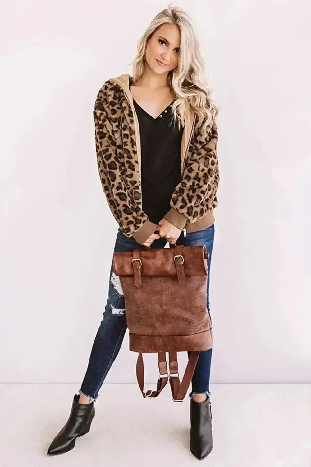 Cozy Plush Leopard Jacket - Femstylo