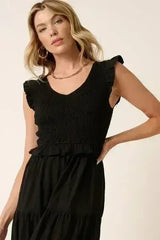 Mittoshop Smocked Ruffled Tiered Midi Dress - Femstylo