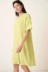 Mittoshop Urban Rib Knit Short Sleeve Tee Dress - Femstylo