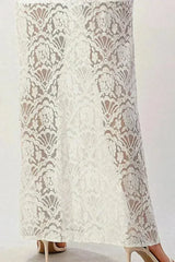 Elegant Black Lace Maxi Dress with Side Slit - Femstylo