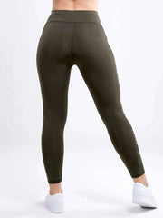 High-Waisted Pilates Leggings with Side Pockets & Mesh Panels - Femstylo
