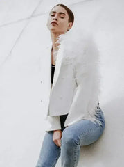 Lydia Ostrich Feather Blazer - Femstylo