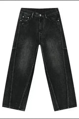 Panelled Straight Leg Jeans - Femstylo