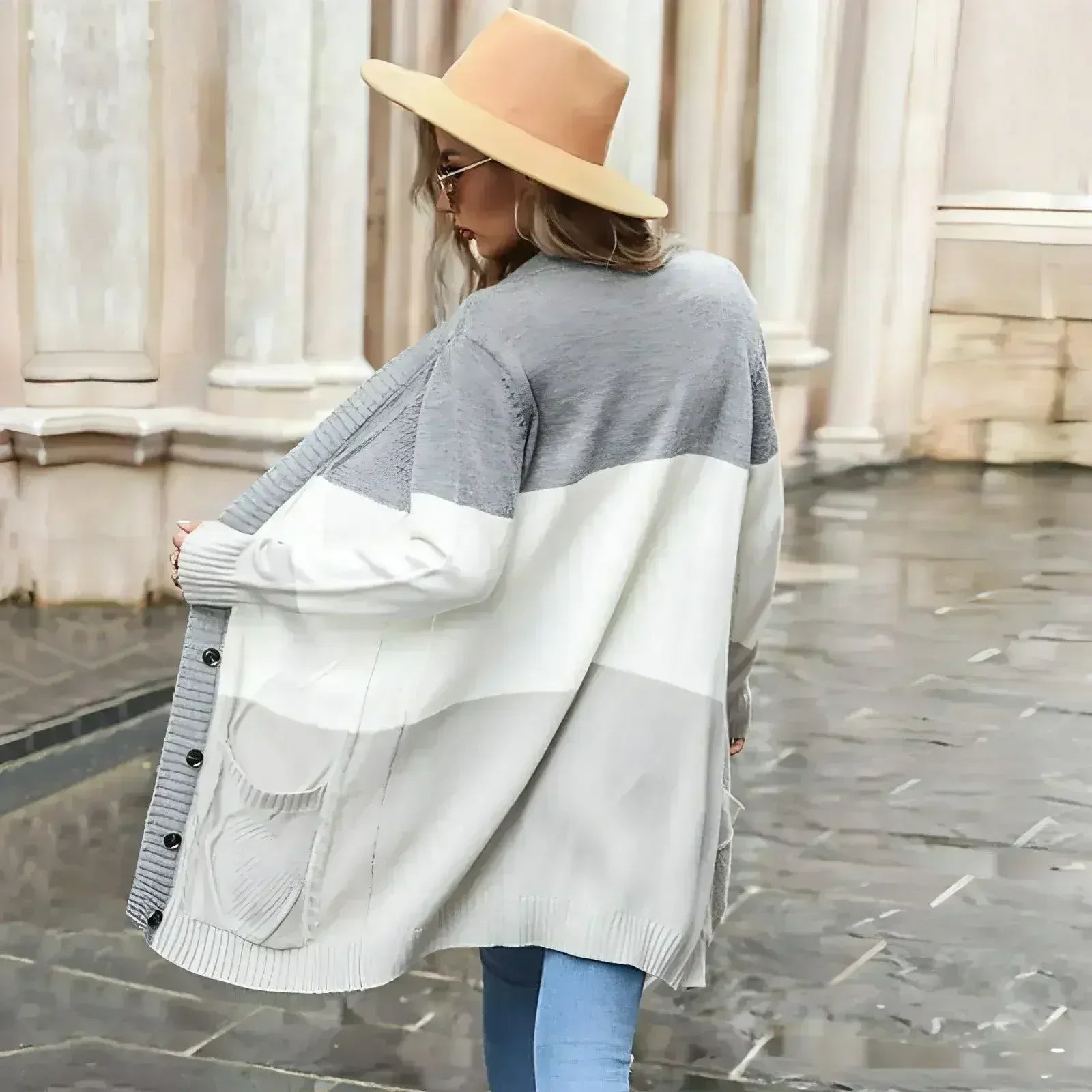 Color Matching Cardigan Sweater Coat Women - Femstylo