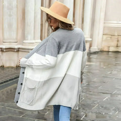 Color Matching Cardigan Sweater Coat Women - Femstylo