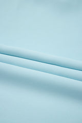 Light Blue Puff Sleeve High Waist Flowy Midi Dress