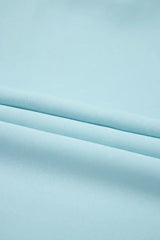 Light Blue Puff Sleeve High Waist Flowy Midi Dress - Femstylo