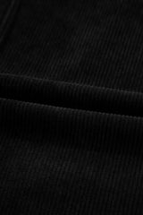 Black Corduroy Exposed Seam Sleeveless Mini Dress