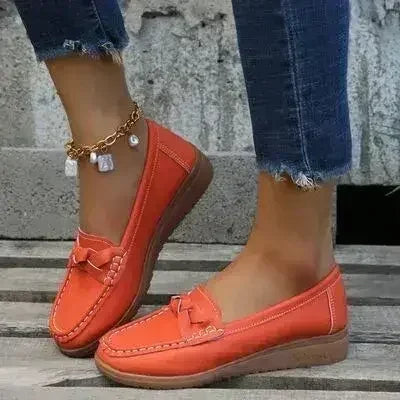 Wedge Heel Loafers - Woven PU Shoes | Femstylo - Femstylo