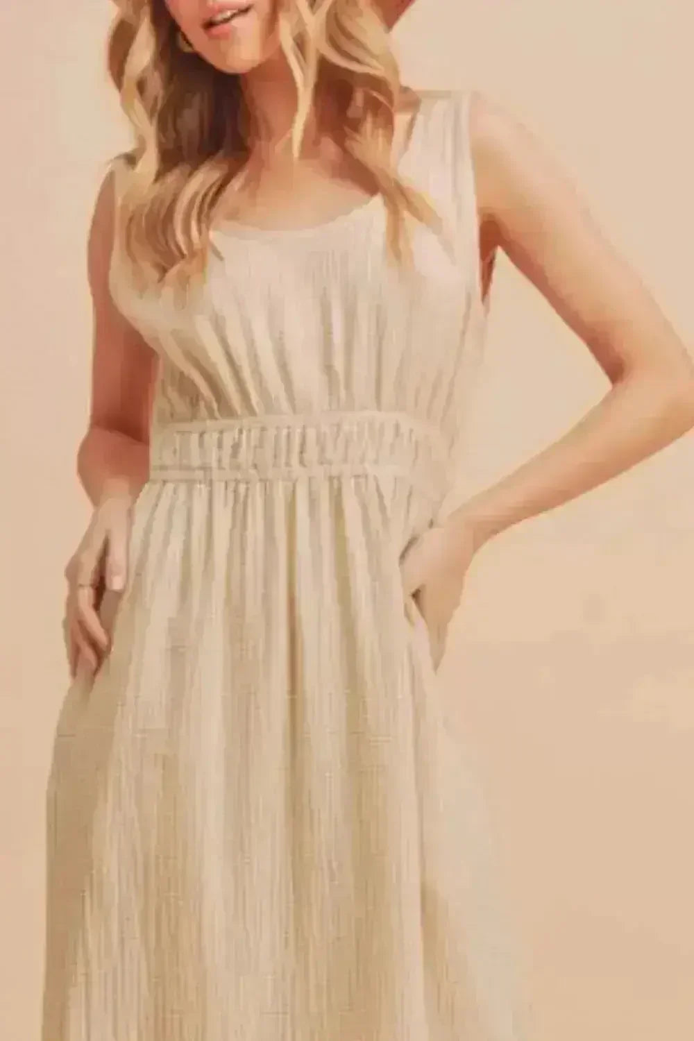 Aemi + Co Side Slit Round Neck Sleeveless Tank Dress - Femstylo