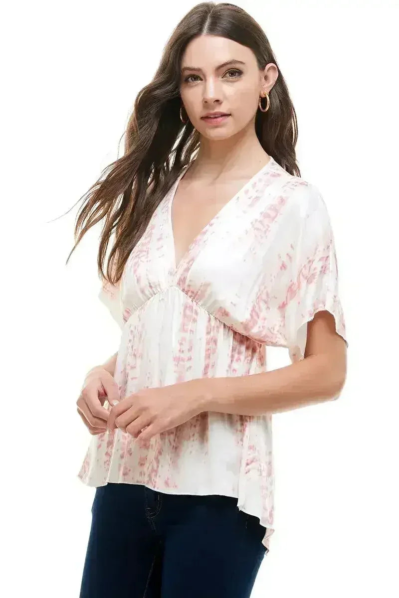 Flowy V-Neck Top with Relaxed Fit - Femstylo