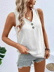 Solid Color V-Neck Tank - Femstylo