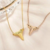 Gold Shark Tooth Necklace Layer Bolo Necklace - Femstylo