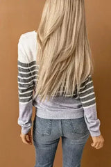 Striped Colorblock Sweater - Femstylo