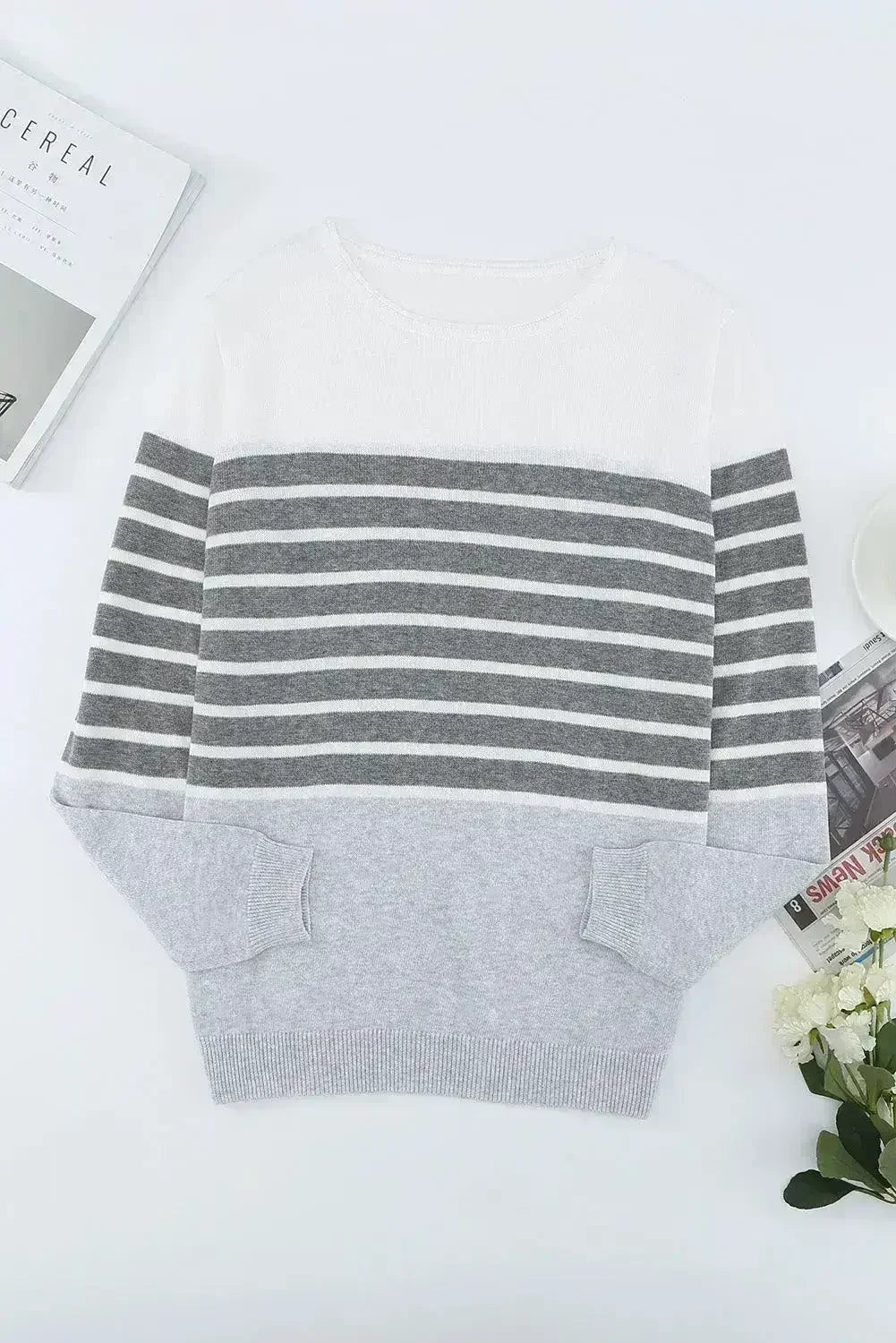 Striped Colorblock Sweater - Femstylo