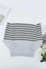 Striped Colorblock Sweater - Femstylo