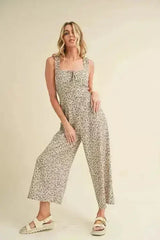 Aemi + Co Floral Sweetheart Neck Wide Leg Jumpsuit - Femstylo