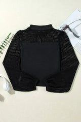 Mock Neck Long Sleeve Blouse - Stylish & Trendy Blouse - Femstylo