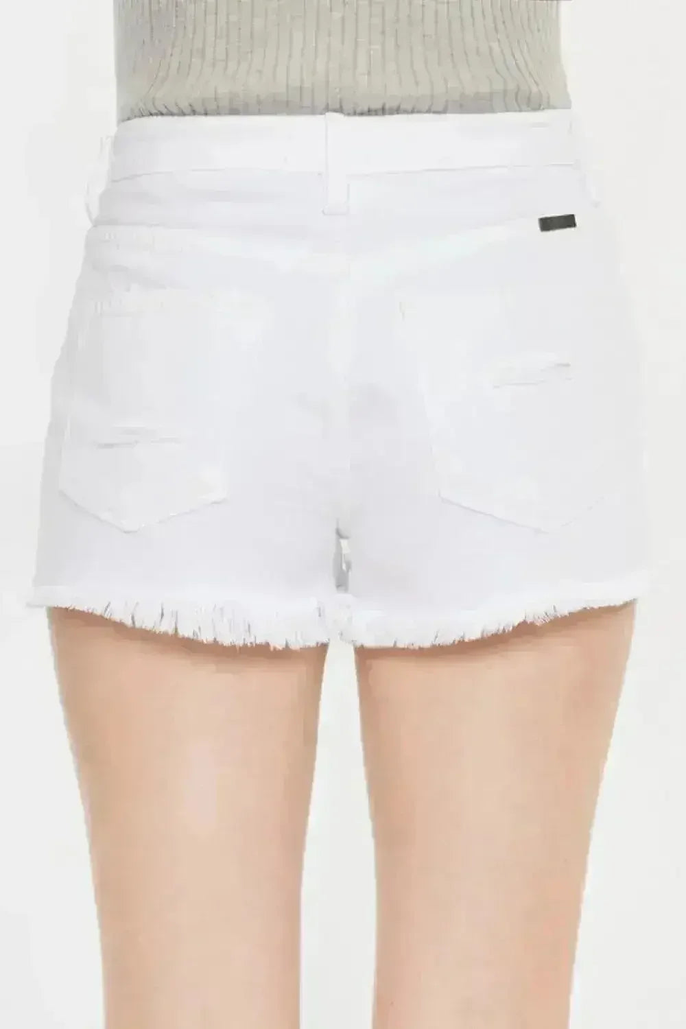 Kancan Raw Hem Distressed Denim Shorts - Femstylo