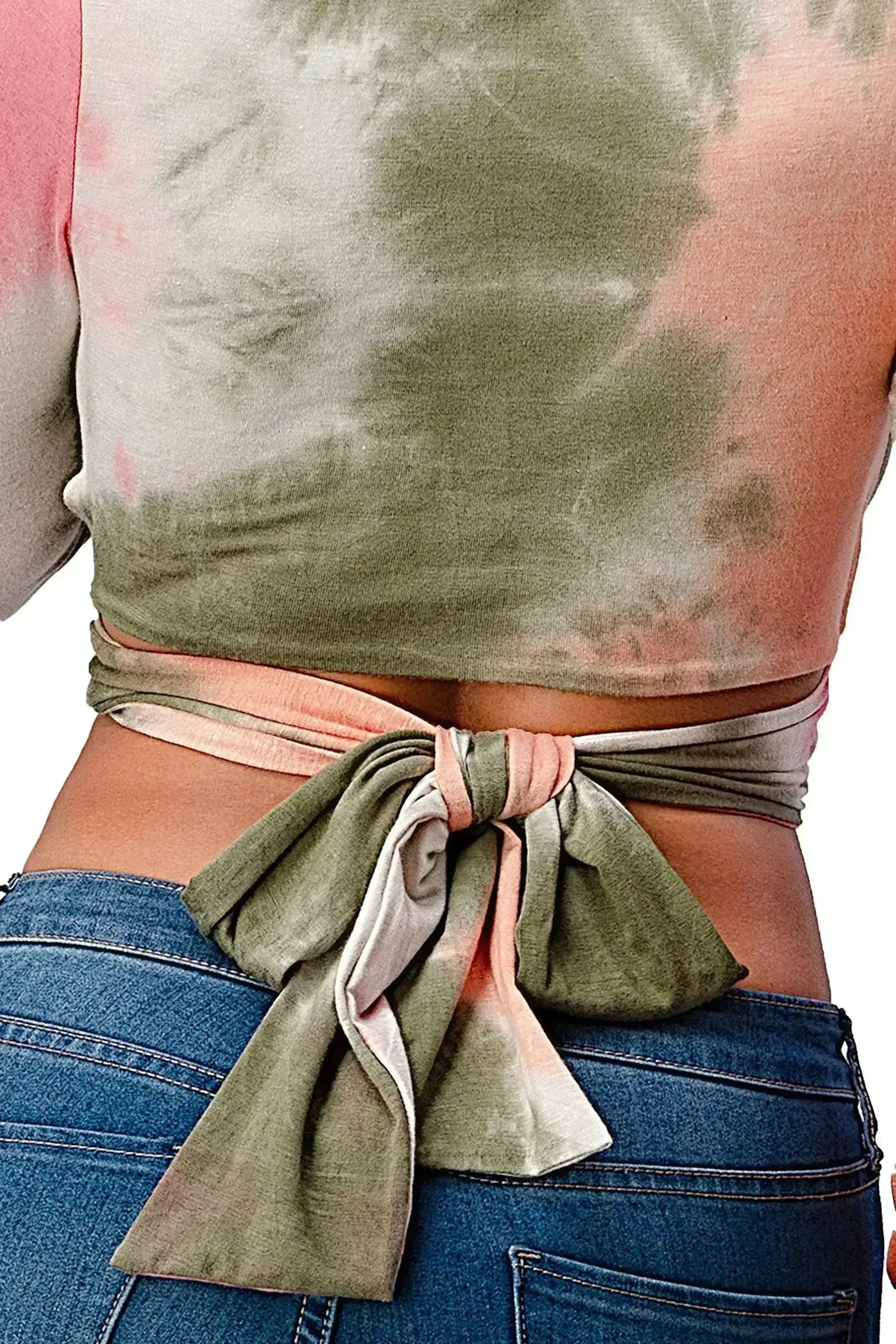 Tie-Dye Wrap Crop Top - Femstylo